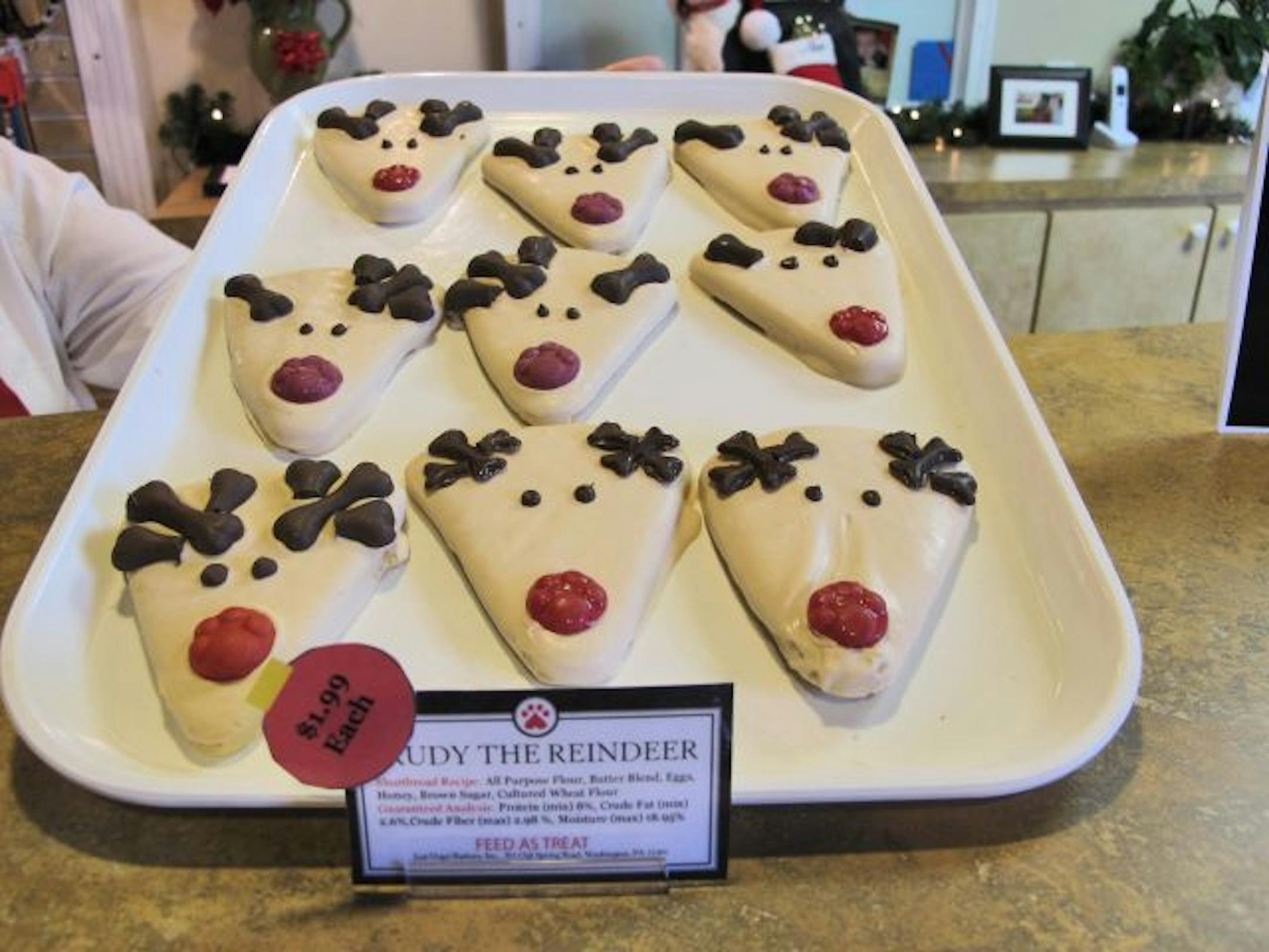 012: Owner Michelle Latulippe-Garcez and husband, Ubiratan Garcez attended special training prior to opening the store to learn how to decorate the dog treats. The designs are changed out by season or holiday.