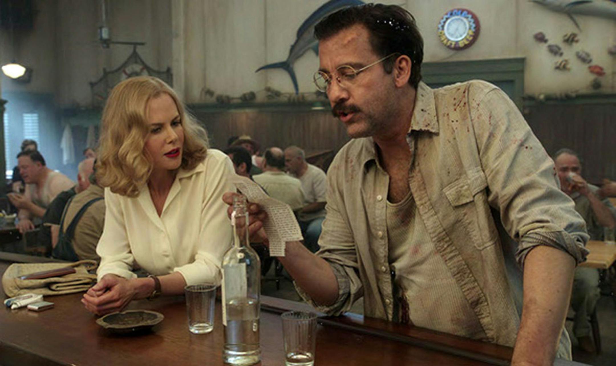 In this image released by HBO, Nicole Kidman, left, and Clive Owen are shown in a scene from the HBO film, "Hemingway & Gellhorn." The film, about the relationship between Ernest Hemingway and Martha Gellhorn, premieres May 28, 2012 at 9p.m. on HBO. (AP Photo/HBO) ORG XMIT: NYET734