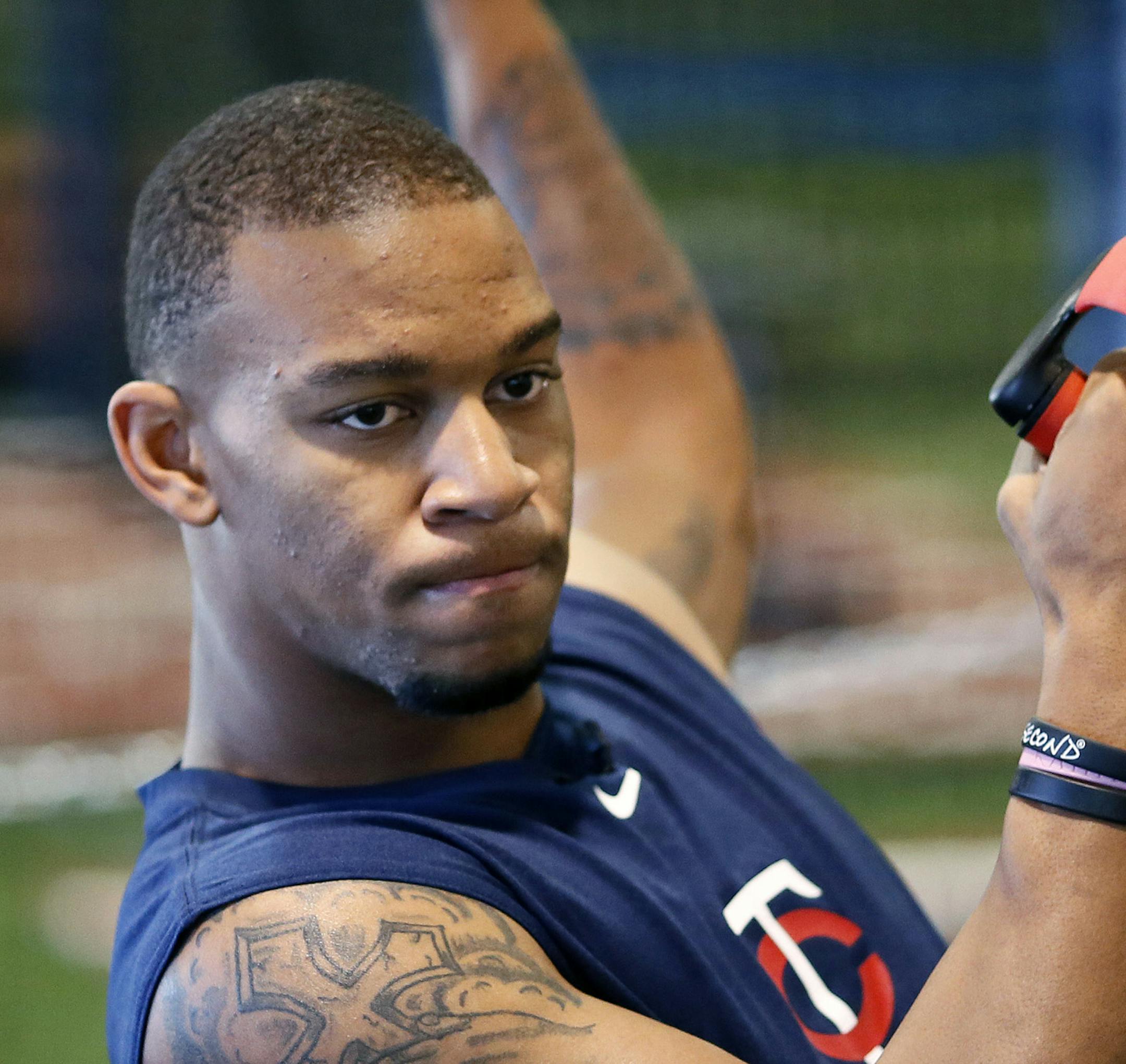 Byron Buxton worked on strength and conditioning drills during a workout at Norcross Sports Training Academy January 14 , 2014 near Atlanta ,GA. ] JERRY HOLT &#x201a;&#xc4;&#xf6;&#x221a;&#xd1;&#xac;&#xa2; jerry.holt@startribune.com ORG XMIT: MIN1402041612591240