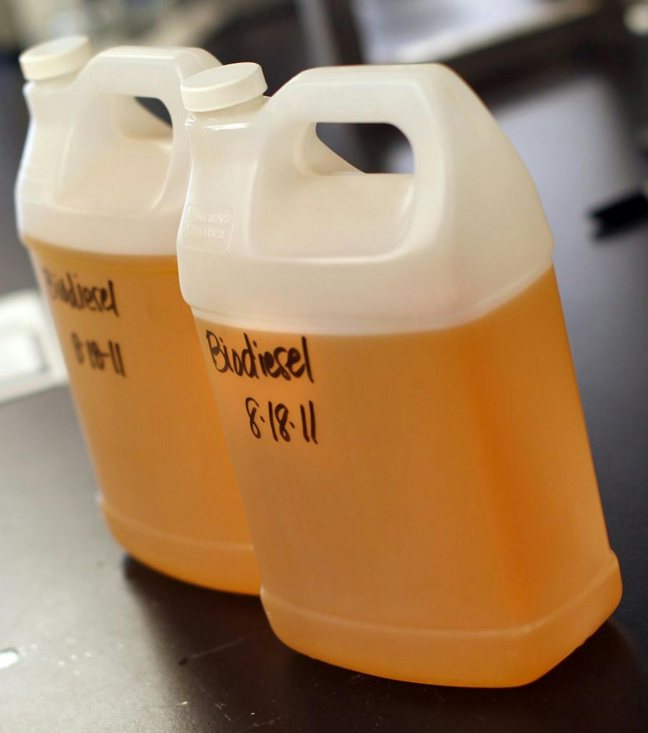 The first gallons of biodiesel fuel made at the reopened REG plant. An EPA mandate increased the total that U.S. refiners should blend.