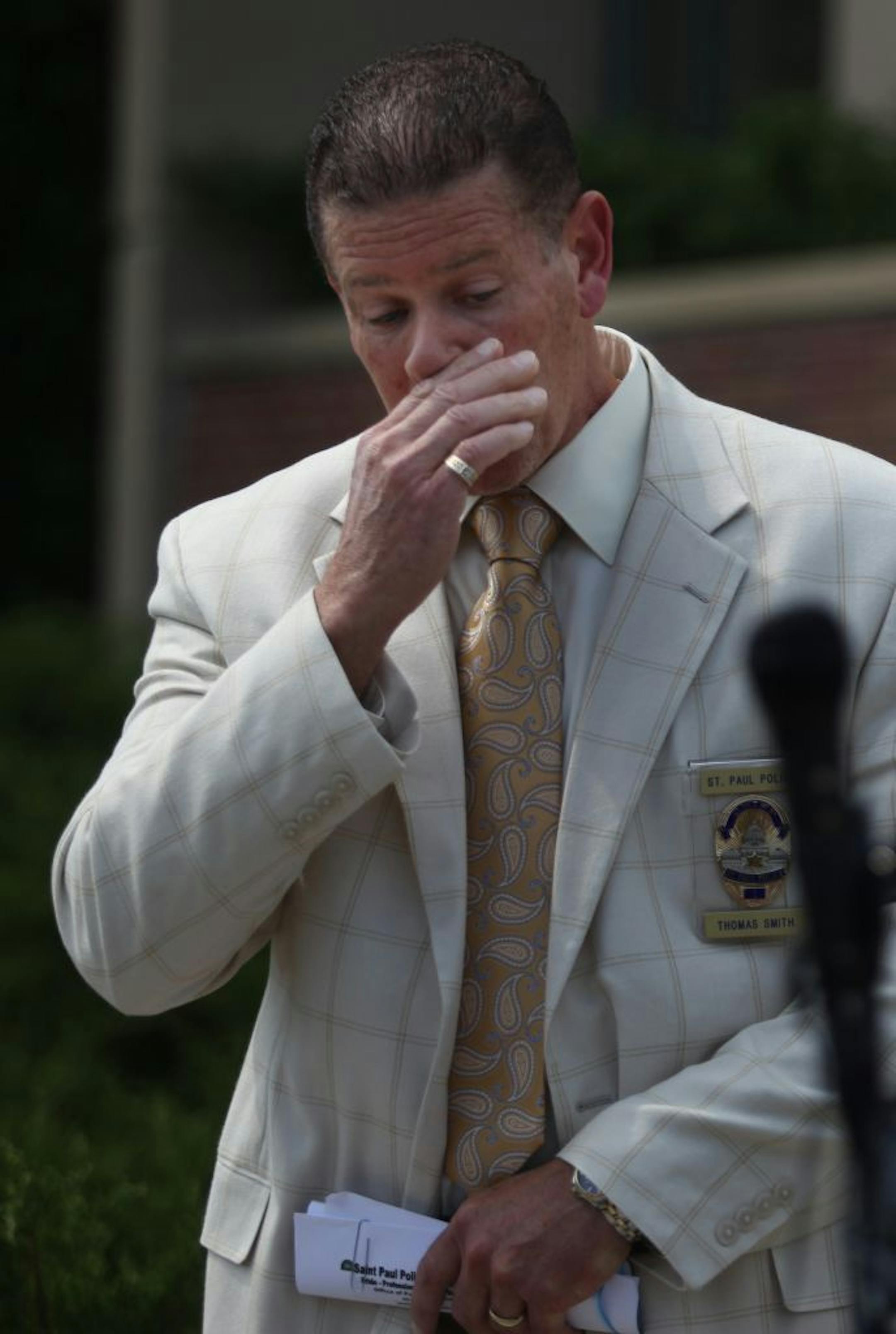 St. Paul Police Chief Thomas Smith thanked community members for calling in tips that led to the arrest of Ernest Jonas.