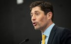 Minneapolis Mayor Jacob Frey gives his State of the City speech to a crowd at the Northstar Center in Minneapolis on May 7.