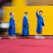 Seniors process to their seats during the Hopkins High School graduation ceremony Tuesday, June 6, 2023, at Maturi Pavilion on the University of Minne