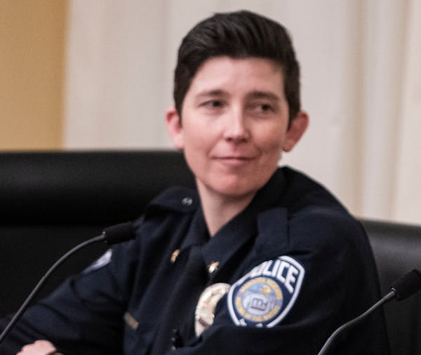 Left: Kelly McCarthy, chair of the POST Board and police chief of Mendota Height and POST Board interim executive director Erik Misselt testified Thur