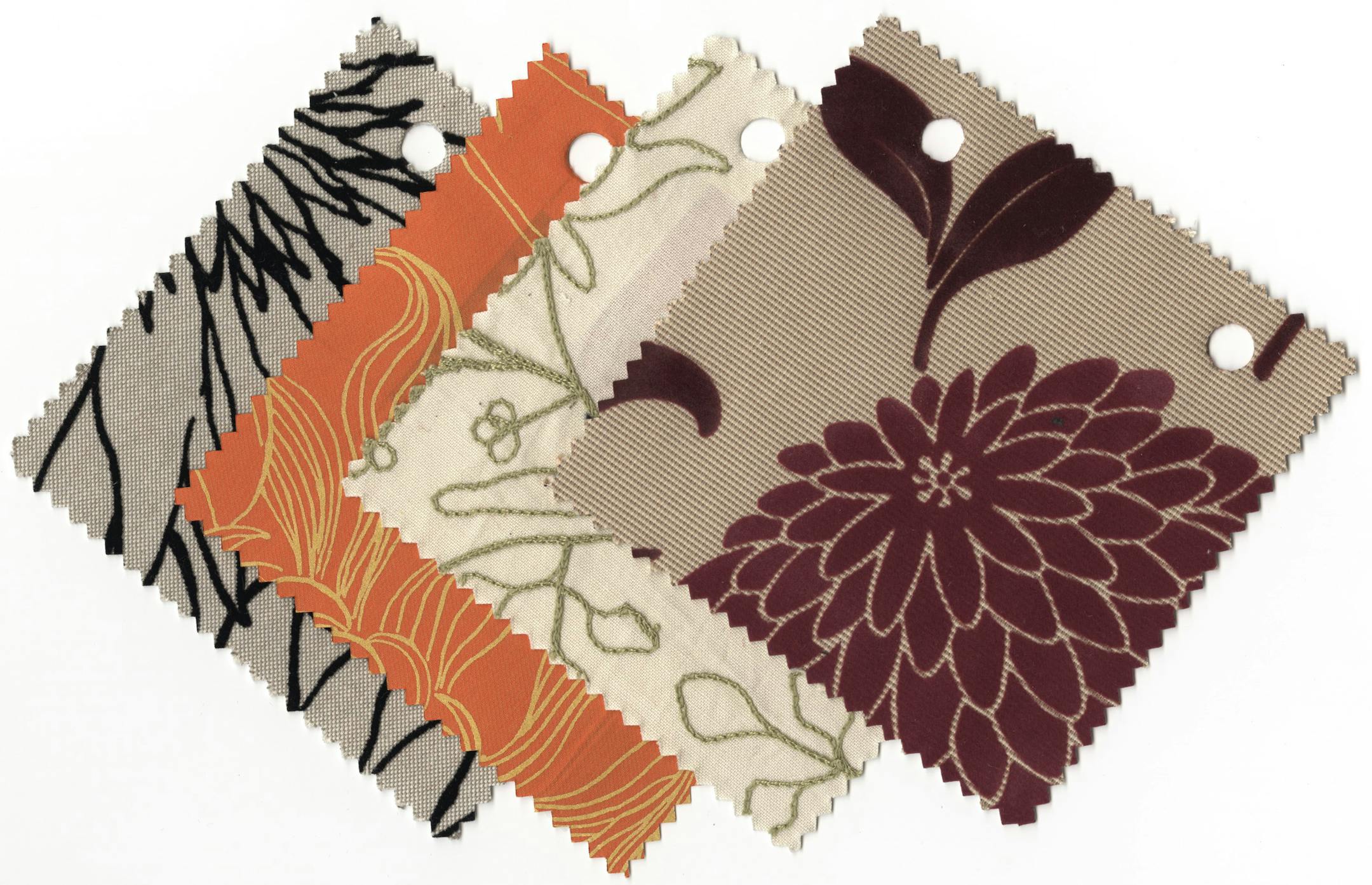 Calico Corners' new Quick Ship program includes several fabric patterns with a more modern feel than some of the retailer's traditional options, including Nucelus, Marinetti, Myria and Yotta, shown here.