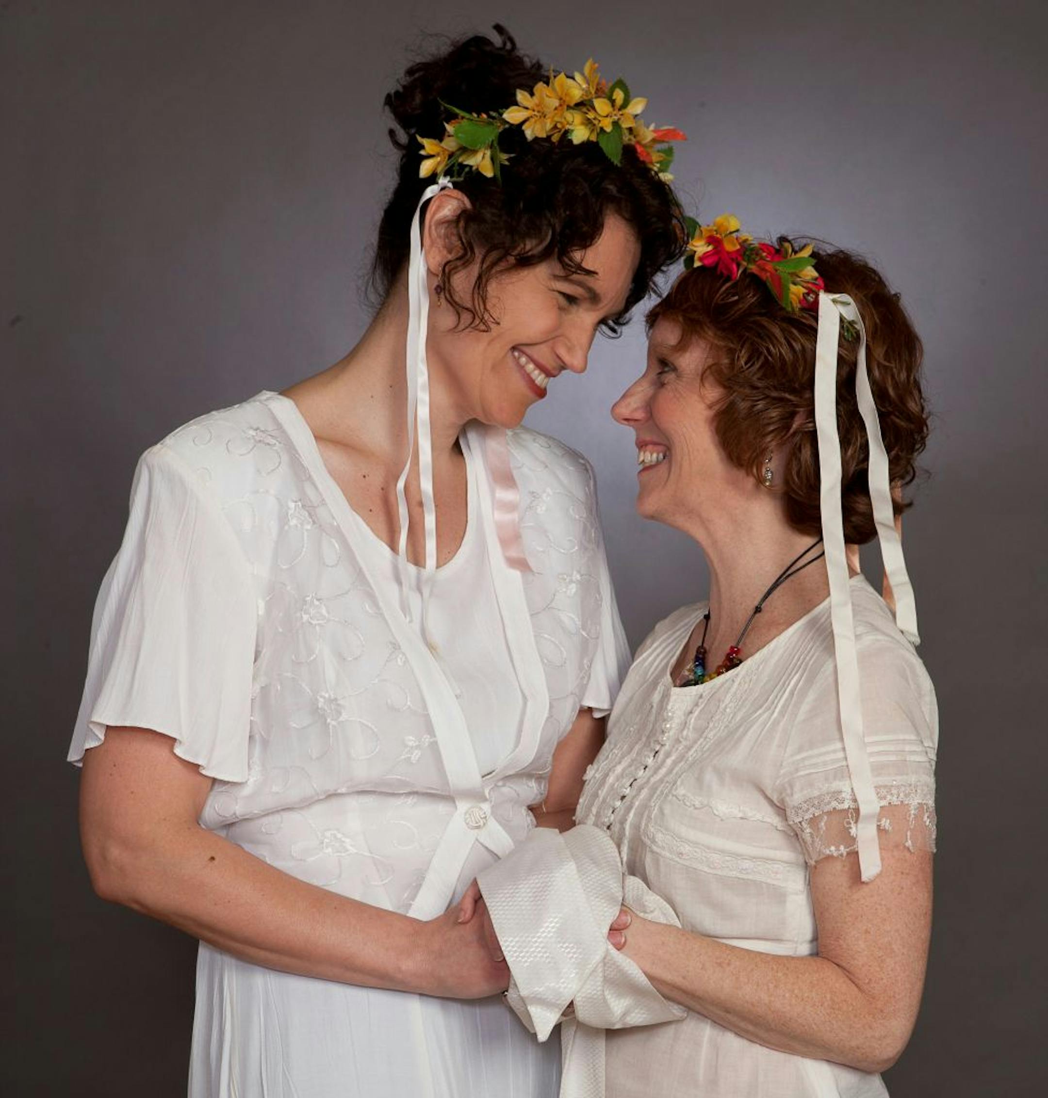 Laura B. Adams, left, and Tinia Moulder get hitched in "My Mother's Lesbian Jewish Wiccan Wedding."
