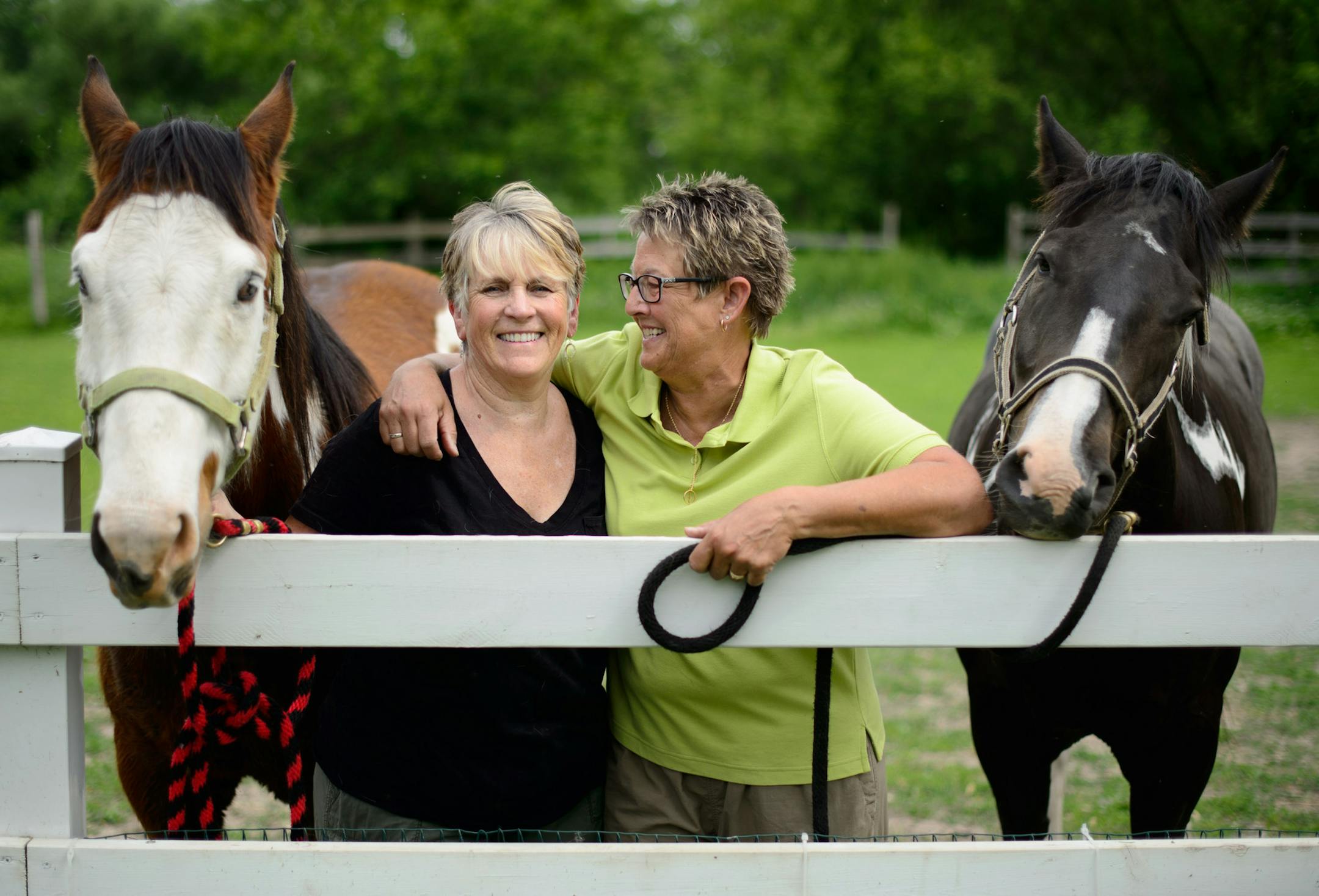 Candace Herbert and Mary Beth Doherty on their three acres in Ettrick, Wisconsin. The couple who have been together for over 20 years will be getting married Wednesday in Trempealeau Wisconsin. A recent court decision legalized same sex marriage. Tuesday June 9, 2014 ] GLEN STUBBE * gstubbe@startribune.com
