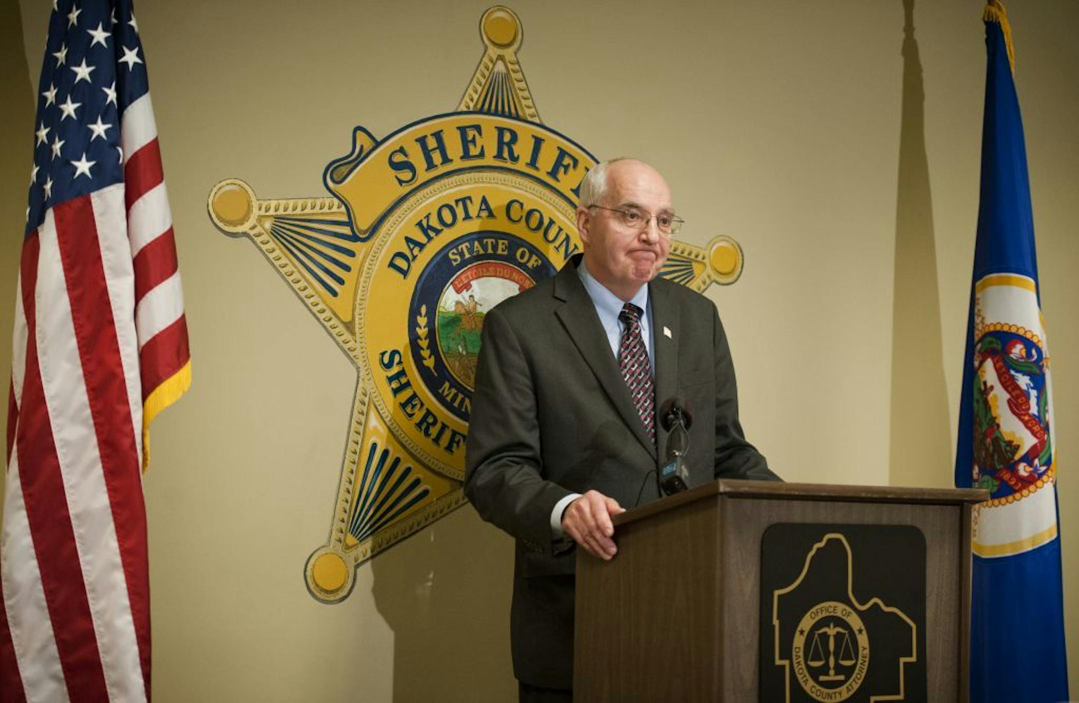 County Attorney James Backstrom held a press conference Monday May 14, 2012, to announce a grand jury's decision to file an indictment against members of Final Exit Network, a national group accused of assisting an Apple Valley woman's suicide in 2007.