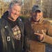 In this Friday, Nov. 11, 2016, photo provided by Ryan Bailey, Dan Barkalow, left, and Bruce Springsteen poses for a photo in Wall Township, N.J. Barka