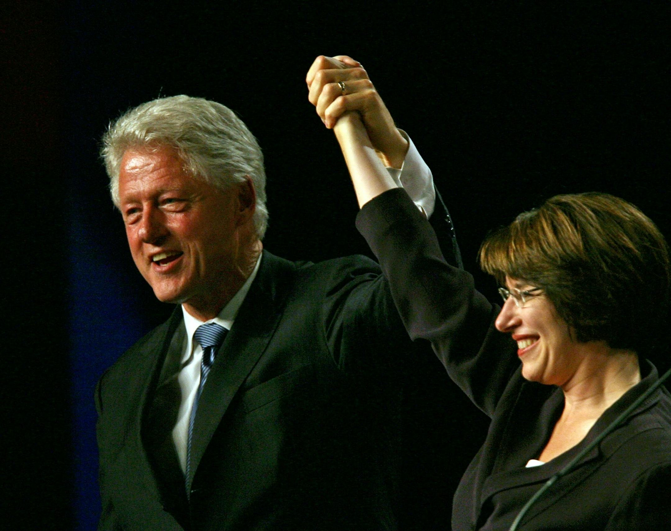 DAVID JOLES ï djoles@startribune.com St. Paul, MN - Sept. 16, 2006 - Former President Bill Clinton delivered the keynote address on behalf of DFL Senate candidate Amy Klobuchar during a fundraiser at the Rivercentre in St. Paul Saturday.