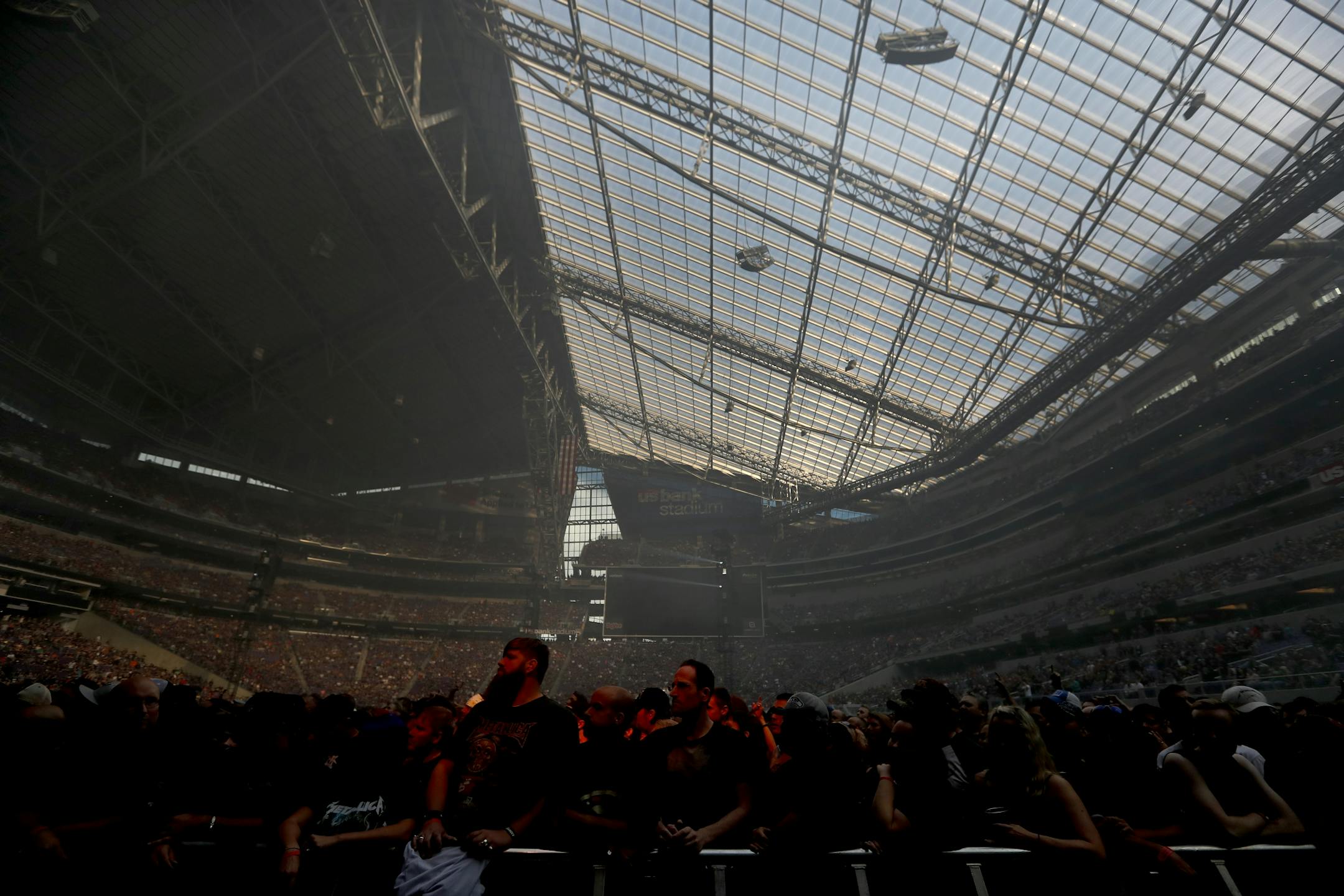 Fans watched Volbeat perform at US Bank Stadium on Saturday night.