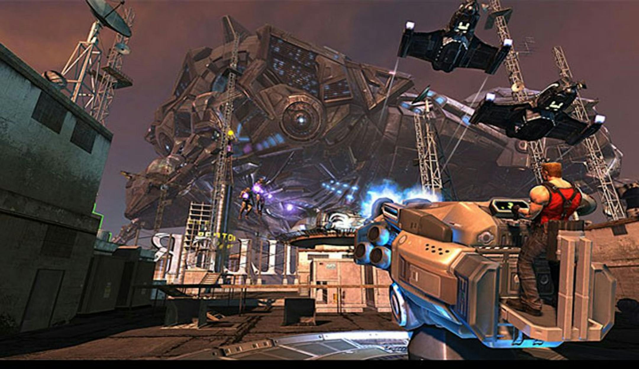 Duke fights back against an alien invasion in "Duke Nukem Forever."