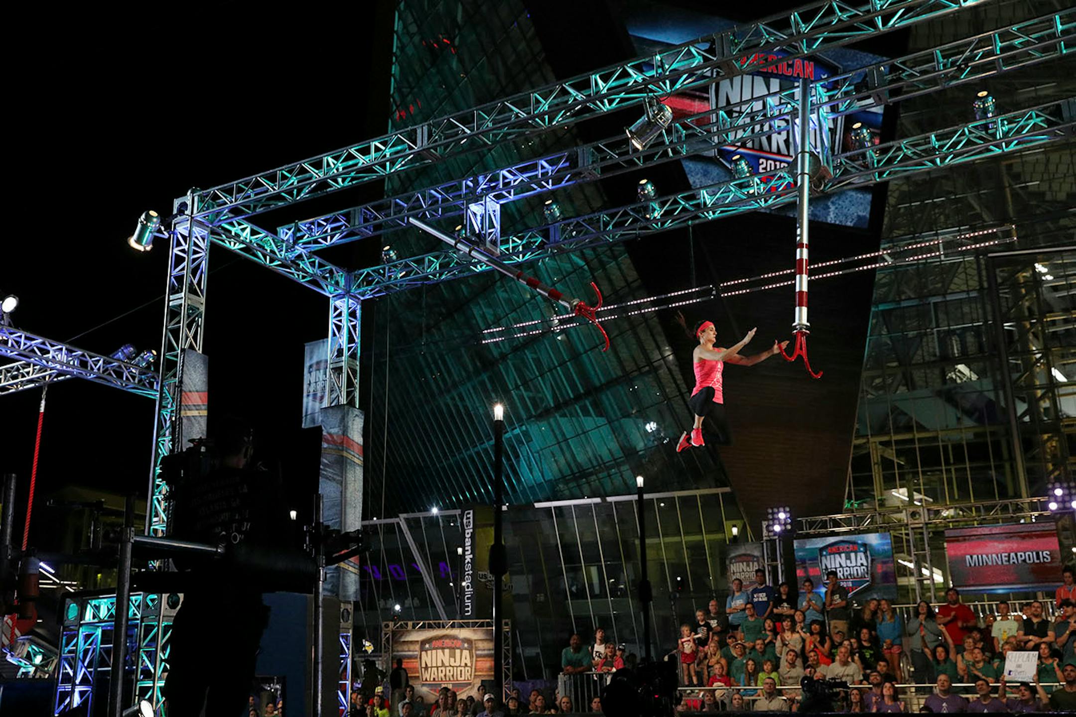 Contestant Sarah Schoback from Hastings, Minn. made her way through the course.