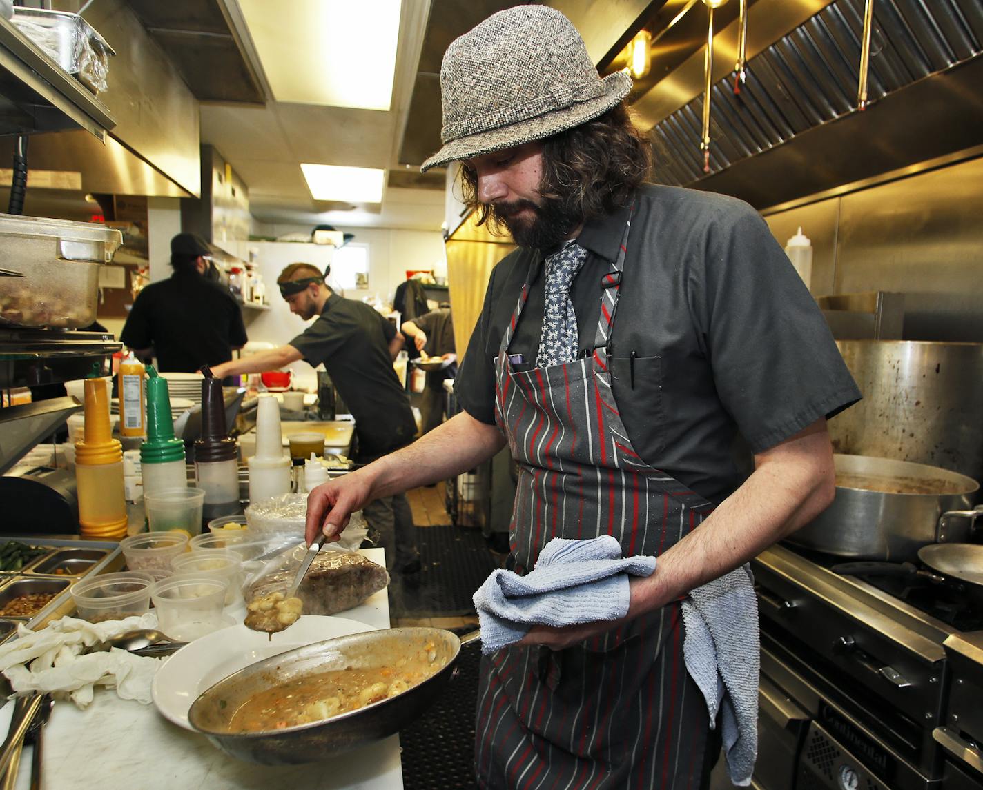 Chef Matt Kempf in the kitchen of Mill City restaurant. ] Diners and Cafes along Central Ave. in NE Minneapolis. (MARLIN LEVISON/STARTRIBUNE(mlevison@startribune.com)