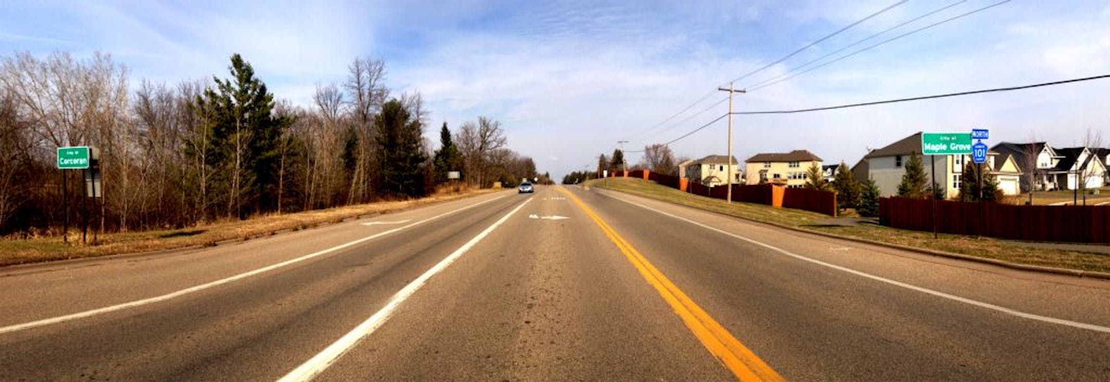 County Road 101 divides Maple Grove and Corcoran.