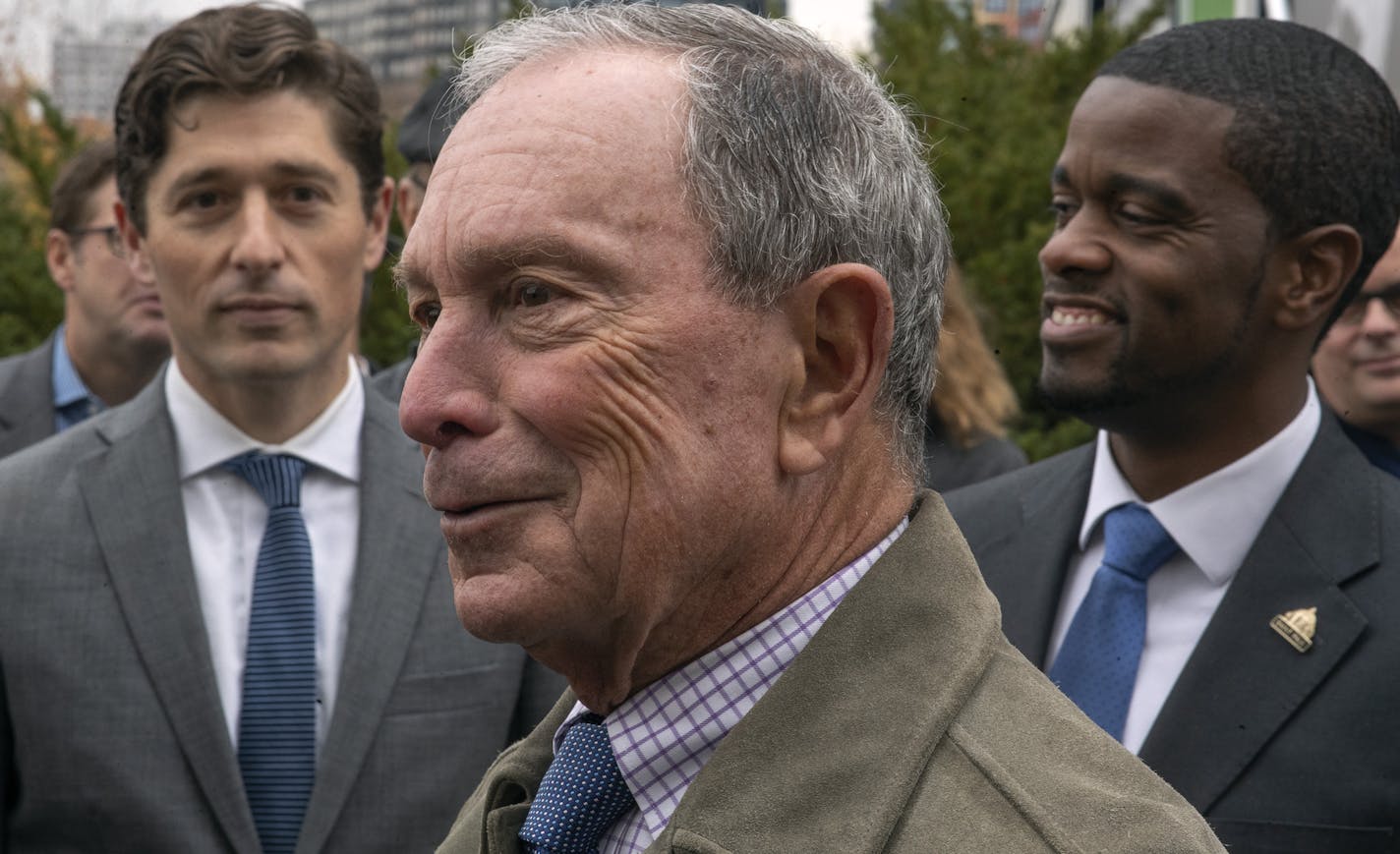 Former New York City Mayor Michael Bloomberg joined mayors Jacob Frey left, and Melvin Carter where it was announced that the Twin Cities were making ambitious efforts to combat climate change Monday October 29, 2018 in Minneapolis, MN.] Jerry Holt &#xef; Jerry.holt@startribune.com