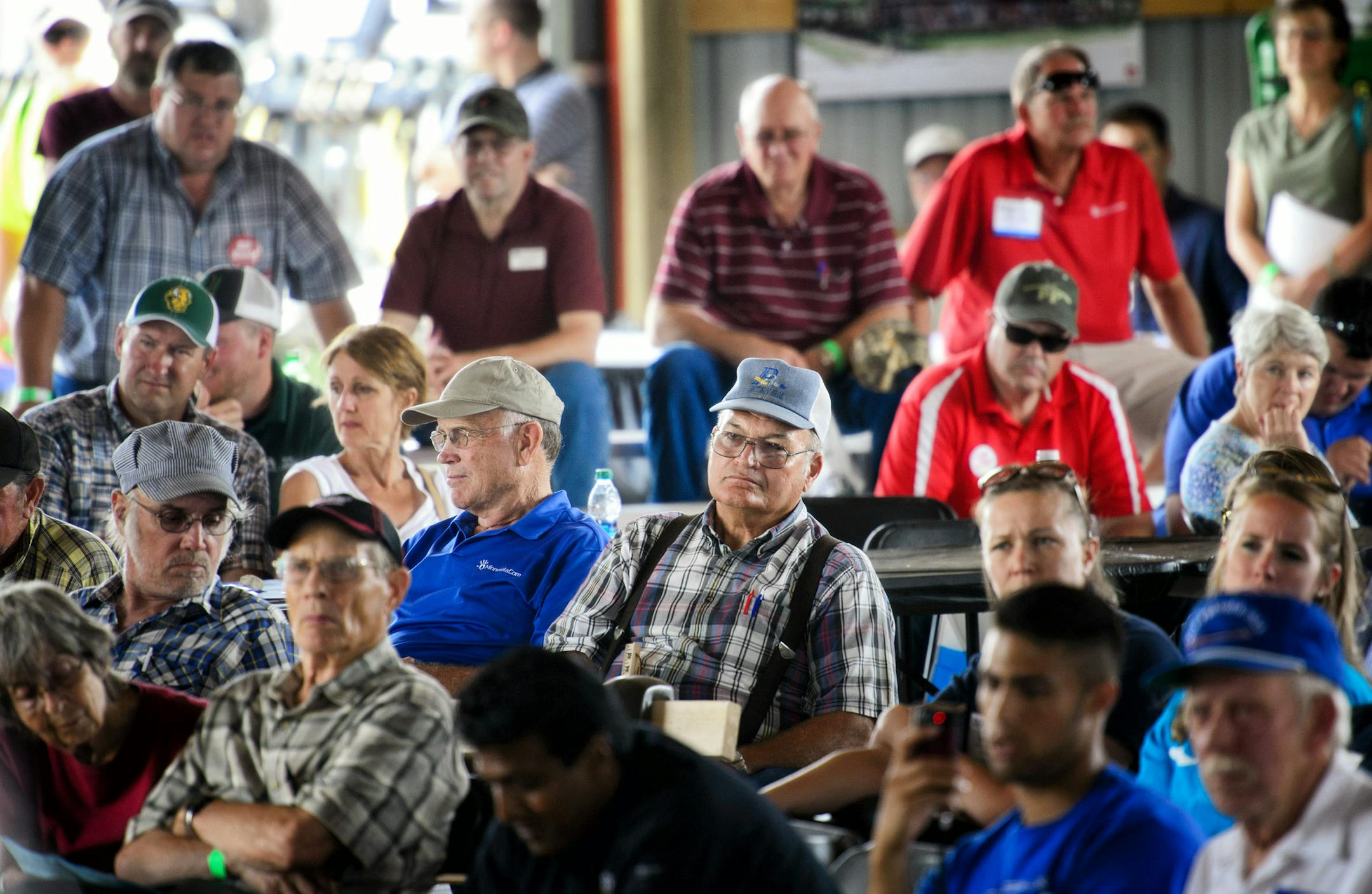 Farmfest attendees listened during the Congressional Candidate's forum on agriculture and rural issues ] Wednesday, August 6, 2014. GLEN STUBBE * gstubbe@startribune.com