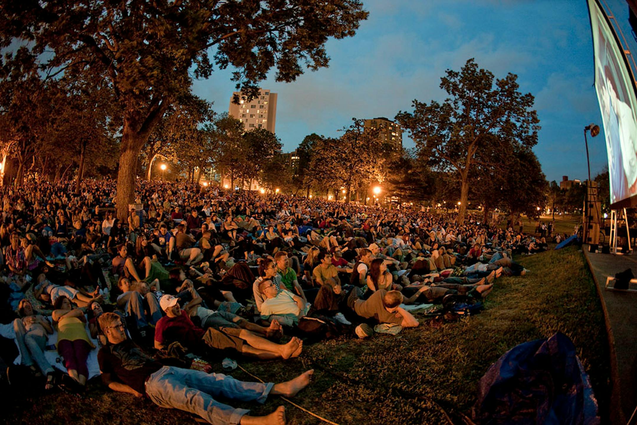 A film screening in Loring Park in 2009.