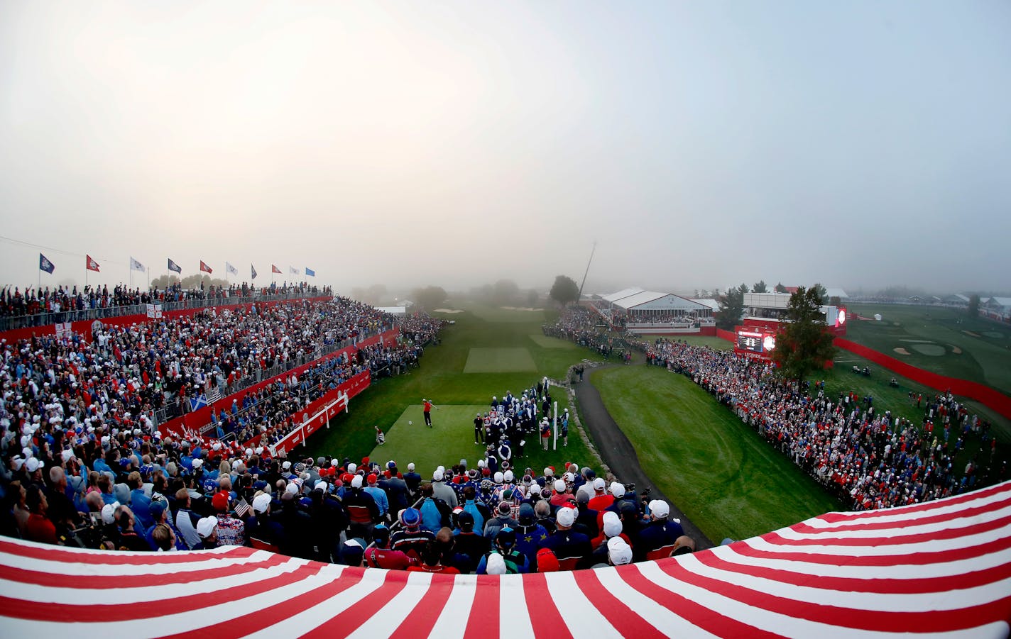 Patrick Reed teed off on the first hole of the Ryder Cup at Hazeltine in 2016. The event will return in 2028