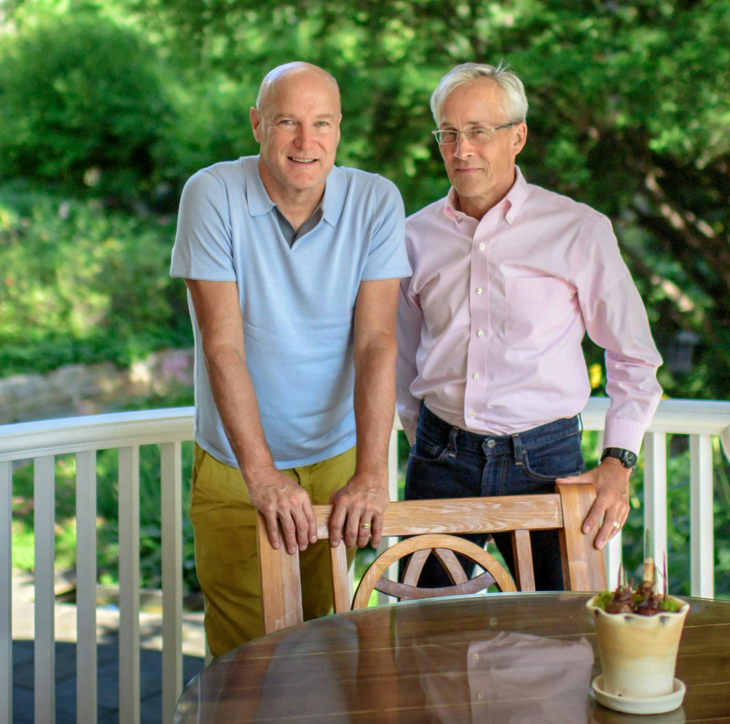 Beautiful Gardens winners Mark Addicks, left, and Tom Hoch designed a hidden garden getaway on their Minneapolis property overlooking Lake of the Isles in Minneapolis.