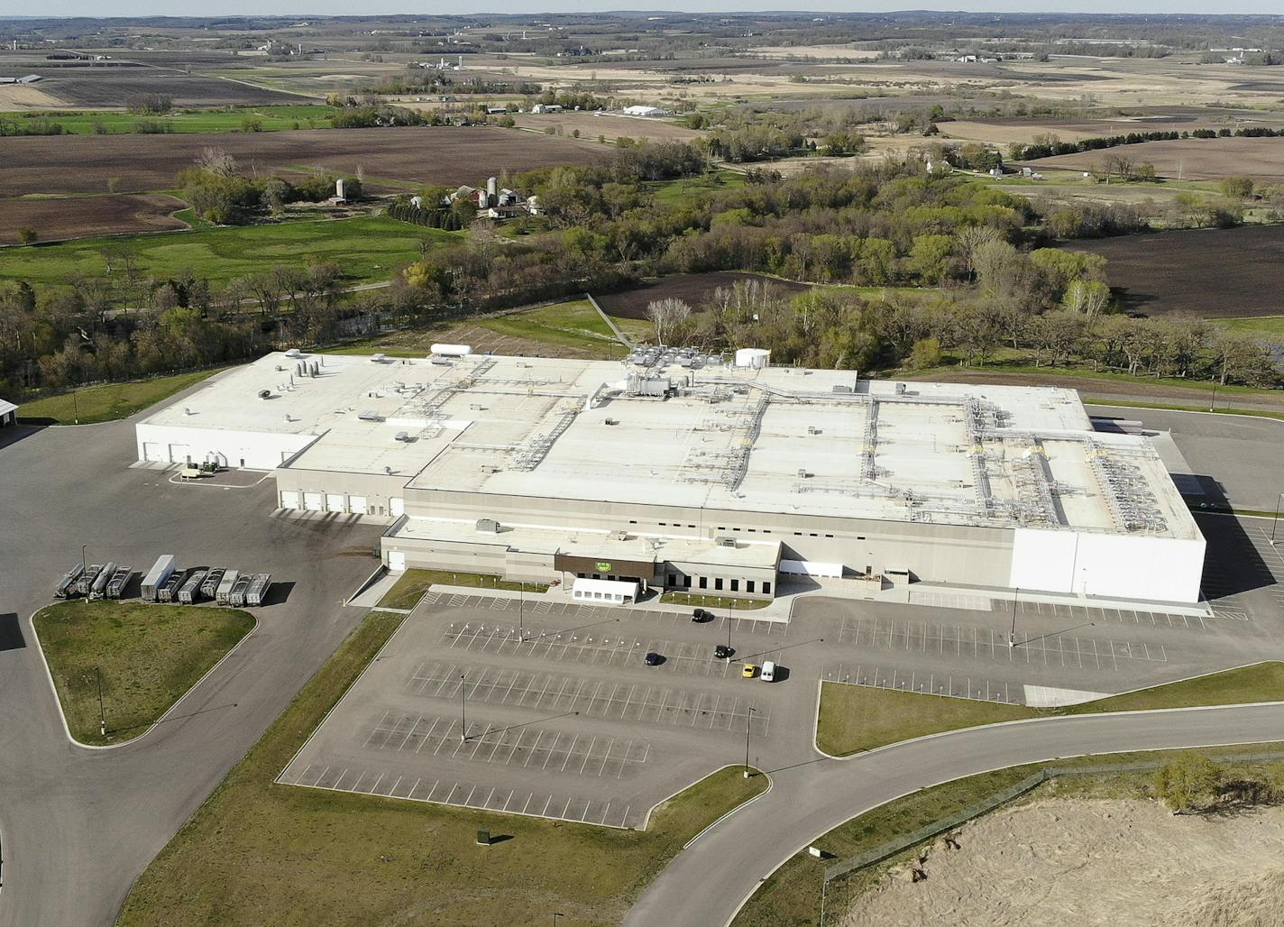 The Jennie-O plant in Melrose, Minn. COVID cases are surging in Stearns County, in large part due to three meat packing plants in the area.