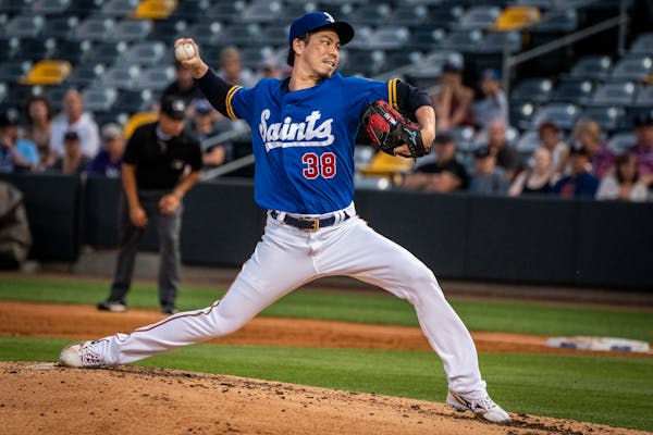 Twins pitcher Kenta Maeda, with the St. Paul Saints on a rehab assignment, started for them on Tuesday and was effective in his four innings against O