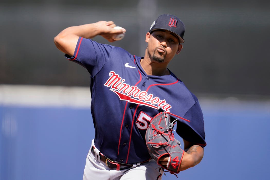 Jhoan Duran was shut down last June because of an elbow strain while pitching for the Class AAA St. Paul Saints. This spring, he has thrown six scoreless innings, giving up one hit and one walk while striking out eight. 