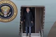 President Joe Biden makes a visit on Air Force One to tout his administration's investments in rural America.