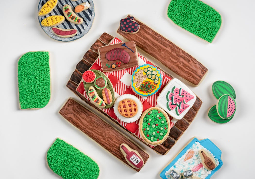 Our cookout-themed story was illustrated with cookout-themed cookies, made and styled by Star Tribune photographer Renée Jones Schneider.