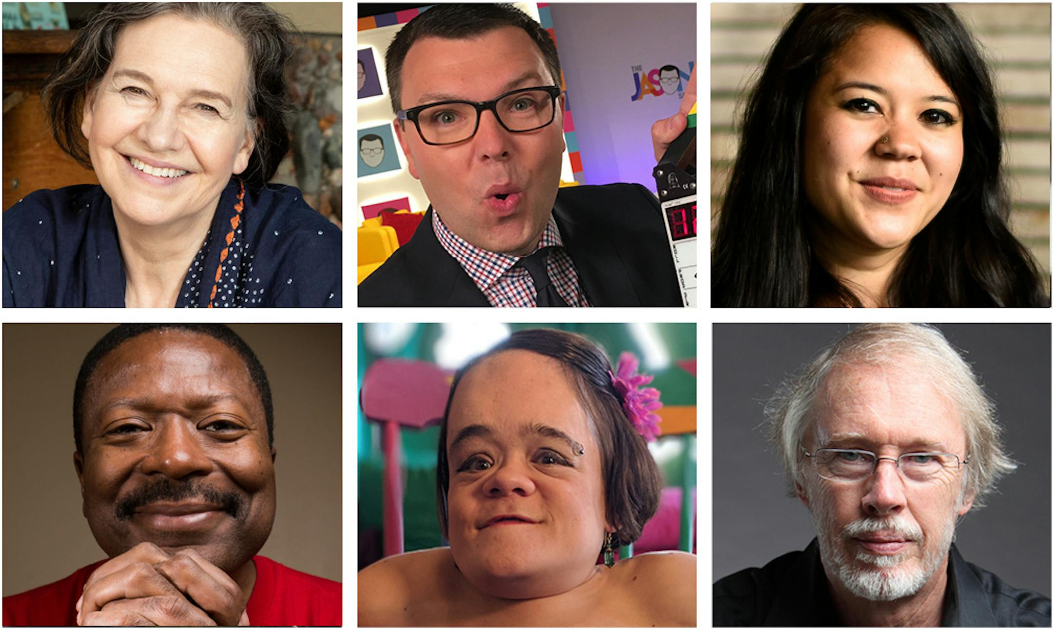 Top, from left: Louise Erdrich, Jason Matheson, Christina Nguyen, Gary Hines, Gaelynn Lee, Charles Baxter