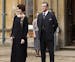 This undated publicity photo provided by PBS shows, from left, Elizabeth McGovern as Lady Grantham, Hugh Bonneville as Lord Grantham, Dan Stevens as M