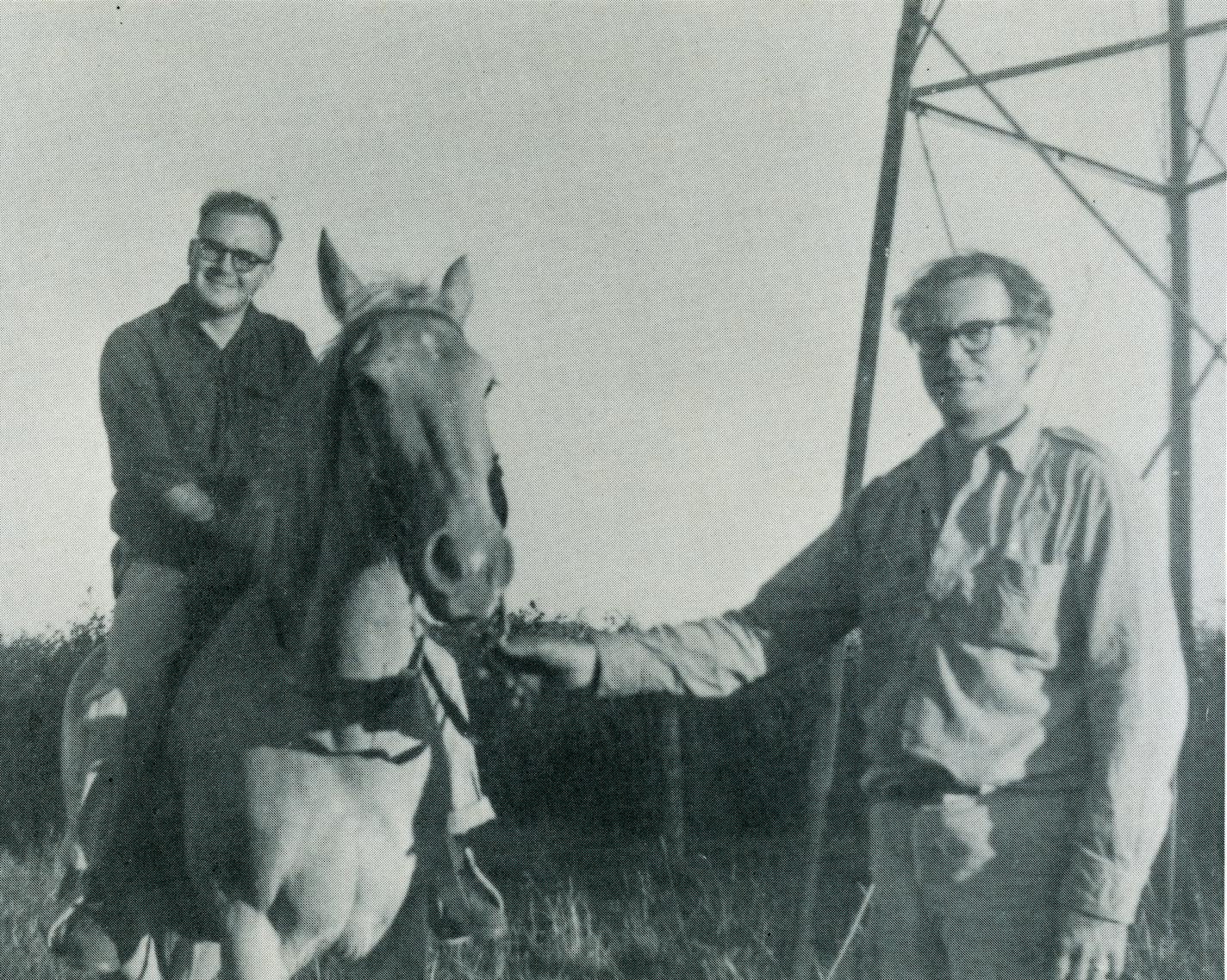 Poet, translator and Prof. James Wright (left) often stayed at the Madison, Minn., farm of his friend Robert Bly. University of Minnesota