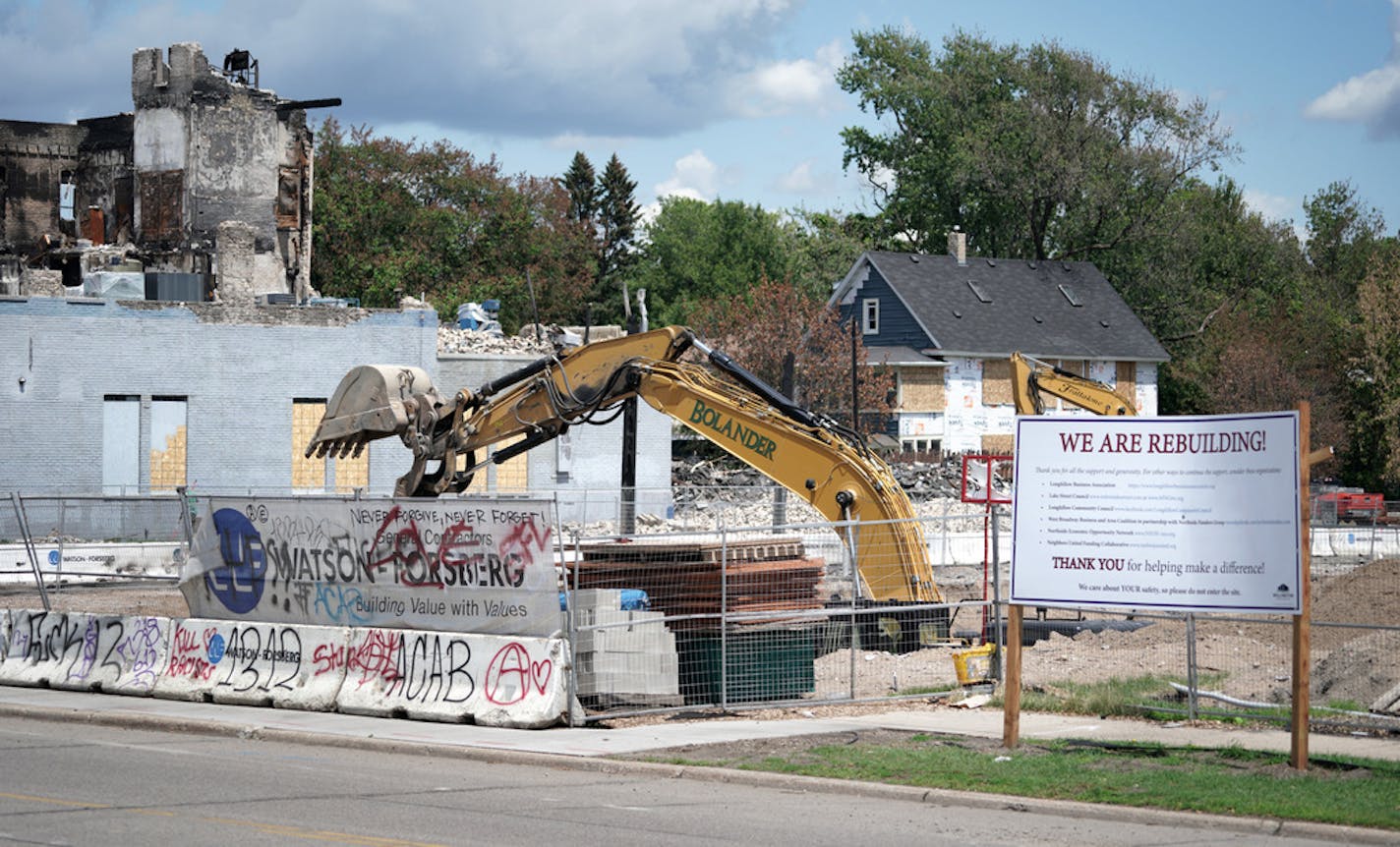 Demolition crews cleared the site of the 198-unit apartment building that was under construction before it was burned to the ground in Minneapolis during the protests after George Floyd's death. Barely after the smoke had cleared, Wellington was planning to rebuild.