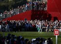 Rory McIlroy teed off on the 11th hole during the afternoon session of the Ryder Cup on Saturday.