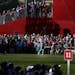 Rory McIlroy teed off on the 11th hole during the afternoon session of the Ryder Cup on Saturday.
