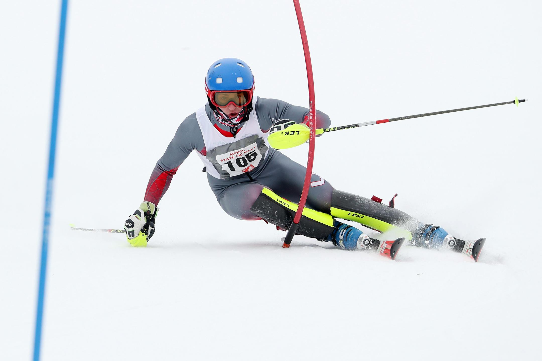 Elliott Boman of Northfield skis his second run Wednesday. (ANTHONY SOUFFLE - anthony.souffle@startribune.com)