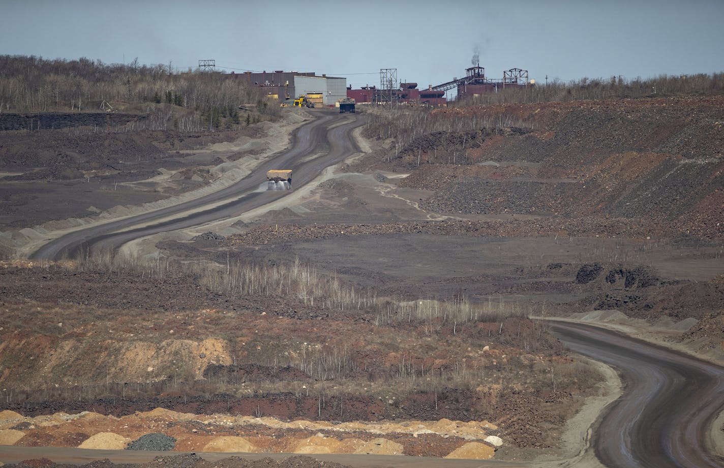 The Hull Rust taconite mine was operational on Thursday as trucks transported some of it's final loads of ore to be processed before it is temporarily idled on Sunday. ] ALEX KORMANN • alex.kormann@startribune.com The Iron Range has been through many downturns over the years and may be better prepared than other parts of the state to deal with this one. The Hull Rust Mine in Hibbing, MN was still operational on Thursday April 30, 2020.