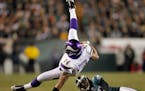 In one of only two NFL games played on a Tuesday in the past 70 years, backup quarterback Joe Webb (14) led the Vikings past the Eagles 24-14 in Phila