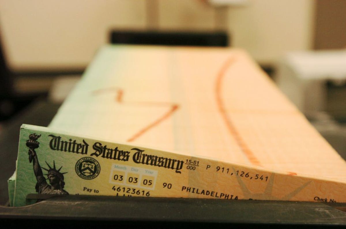 Photo: Social Security checks.