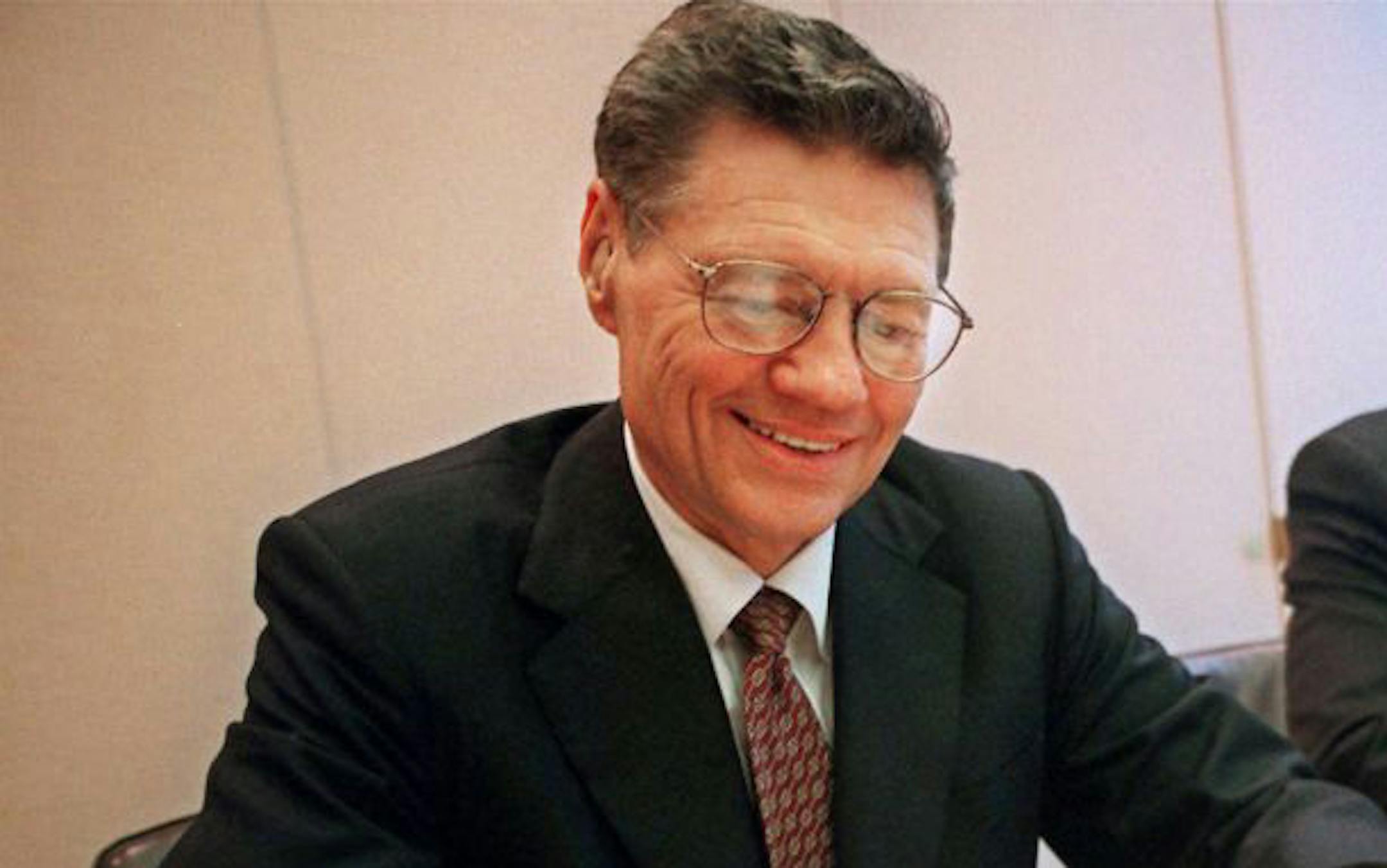 FILE - In this Sept. 25, 1998 file photo, provided by Domino's Pizza, Thomas Monaghan, founder and chairman of Domino's Pizza, Inc., is shown.