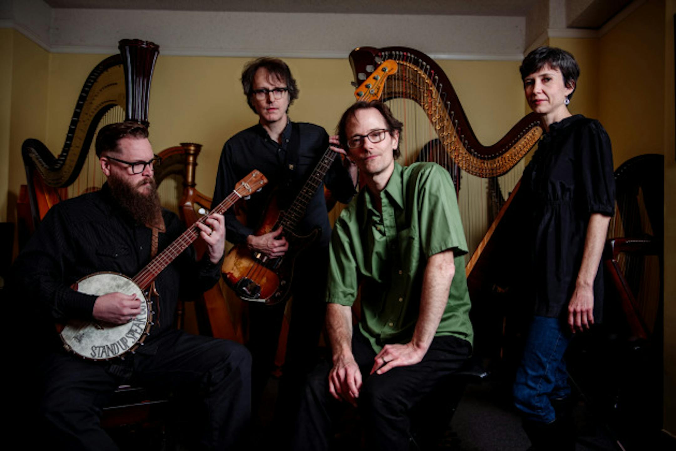 Matt Wilson, second from right, enlisted (from left) Quillan Roe, Jacques Wait and Phala Tracy for his new group. / Photo by Becca Dilley