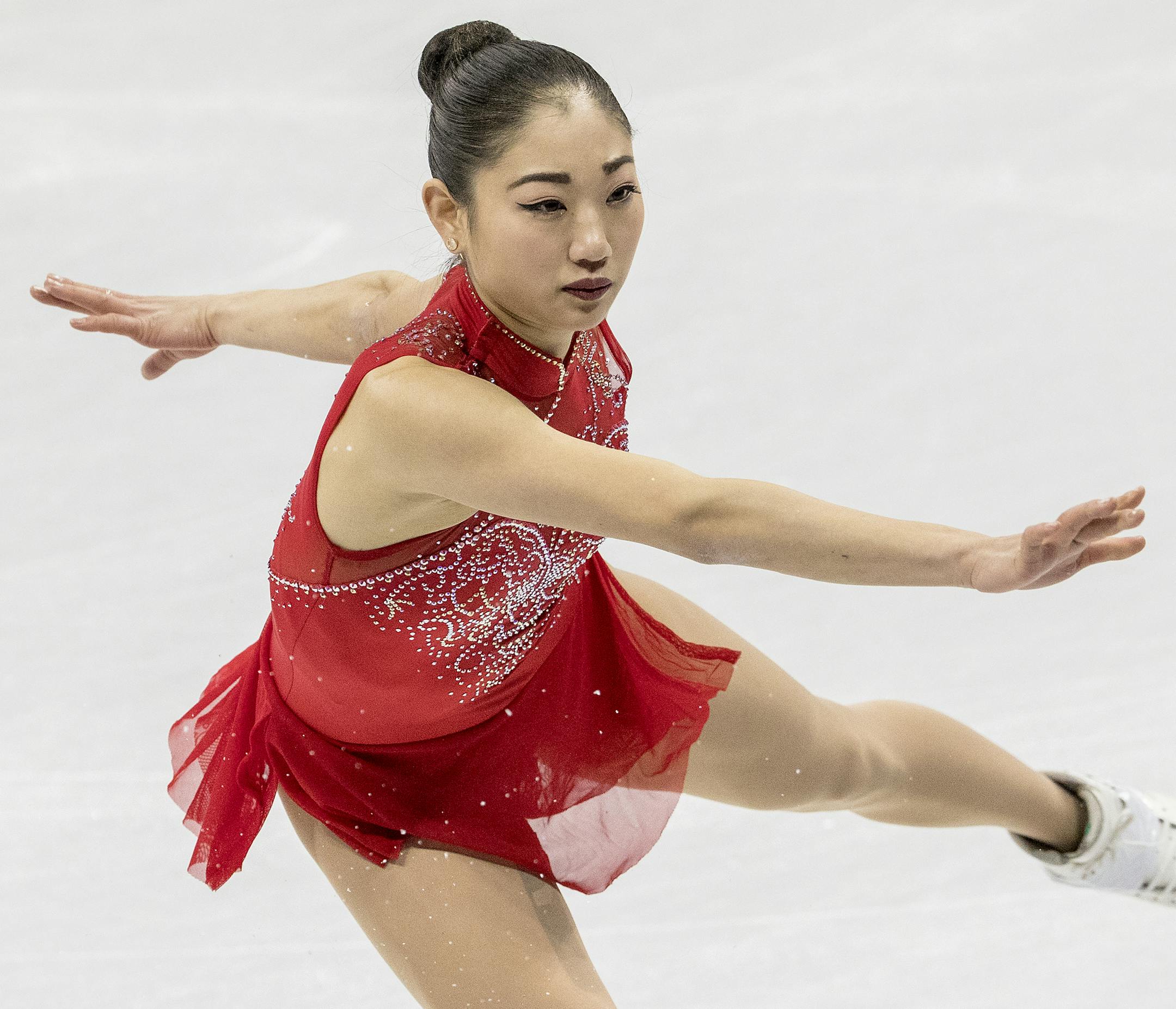 Mirai Nagasu of the USA during the Team Event women's Single Skating FS at Gangneung Ice Arena. ] CARLOS GONZALEZ • cgonzalez@startribune.com - February 12, 2018, South Korea, 2018 Pyeongchang Winter Olympics, Gangneung Ice Arena