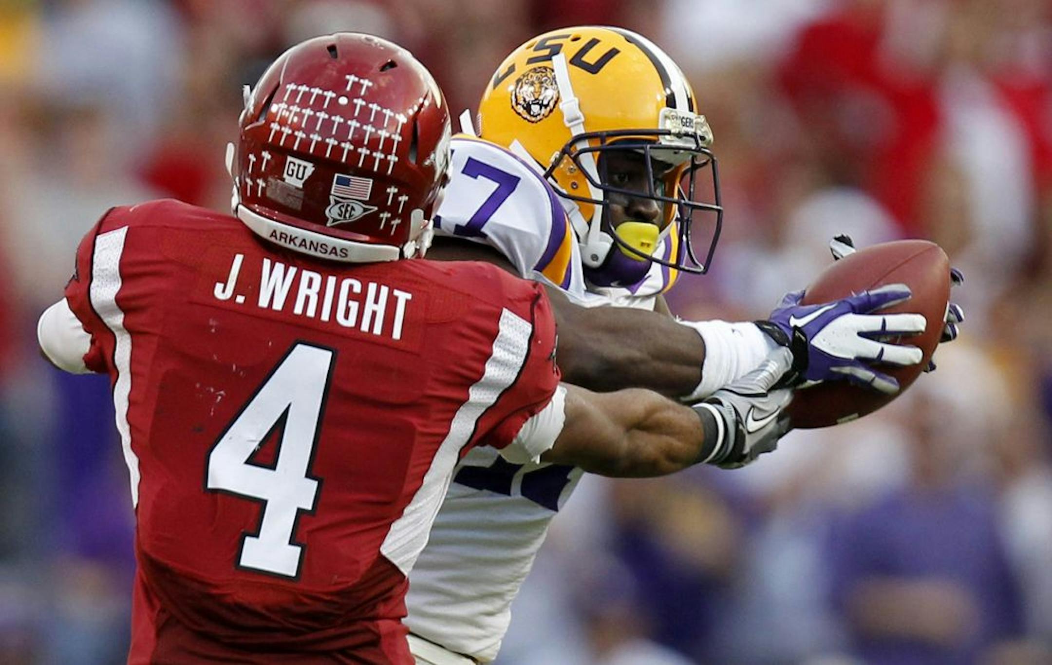 Vikings GM Rick Spielman calls LSU's Morris Claiborne (17) "one of the more talented corners … in a long time."