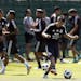 Mexico's Hirving Lozano control the ball, during a training session of Mexico at the 2018 soccer World Cup in Moscow, Russia, Wednesday, June 20, 2018