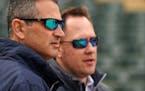 The Twins, under General Manager Thad Levine, left, and Executive Vice President Derek Falvey, have the 20th-highest payroll in Major League Baseball,