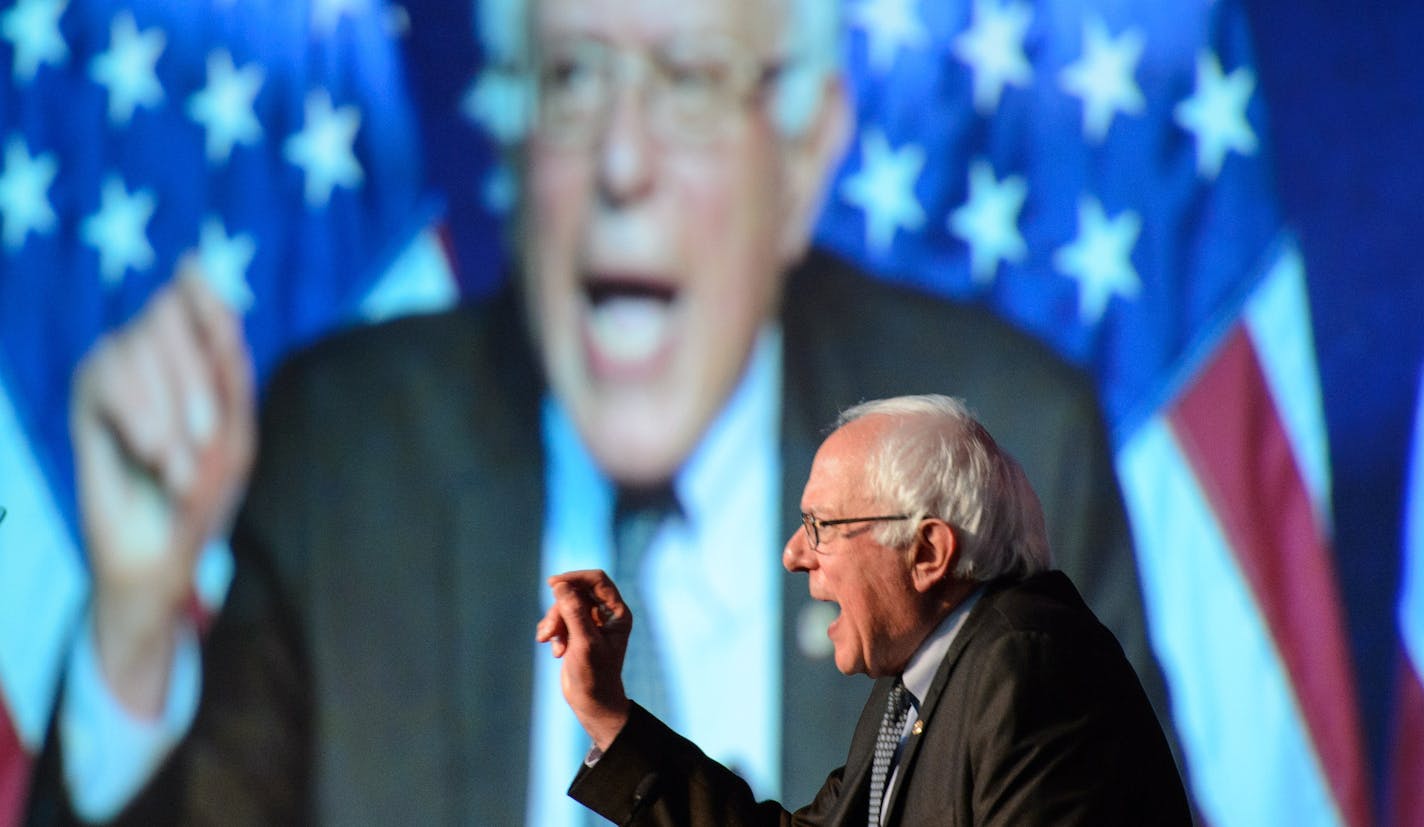 Democratic hopeful Bernie Sanders spoke to the DNC summer meeting. ] GLEN STUBBE * gstubbe@startribune.com Friday, August 28, 2015 Democratic National Committee Summer Meeting is being held in Minneapolis beginning Thursday. Hillary Clinton, Bernie Sanders, Martin O'Malley, Lincoln Chafee and Jim Webb are expected to address DNC meeting goers.