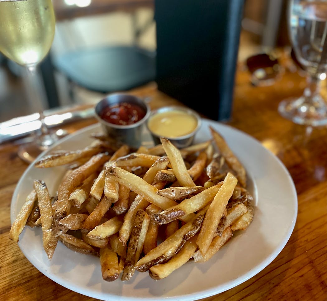 One of the all time great food pairings: fries and champagne.