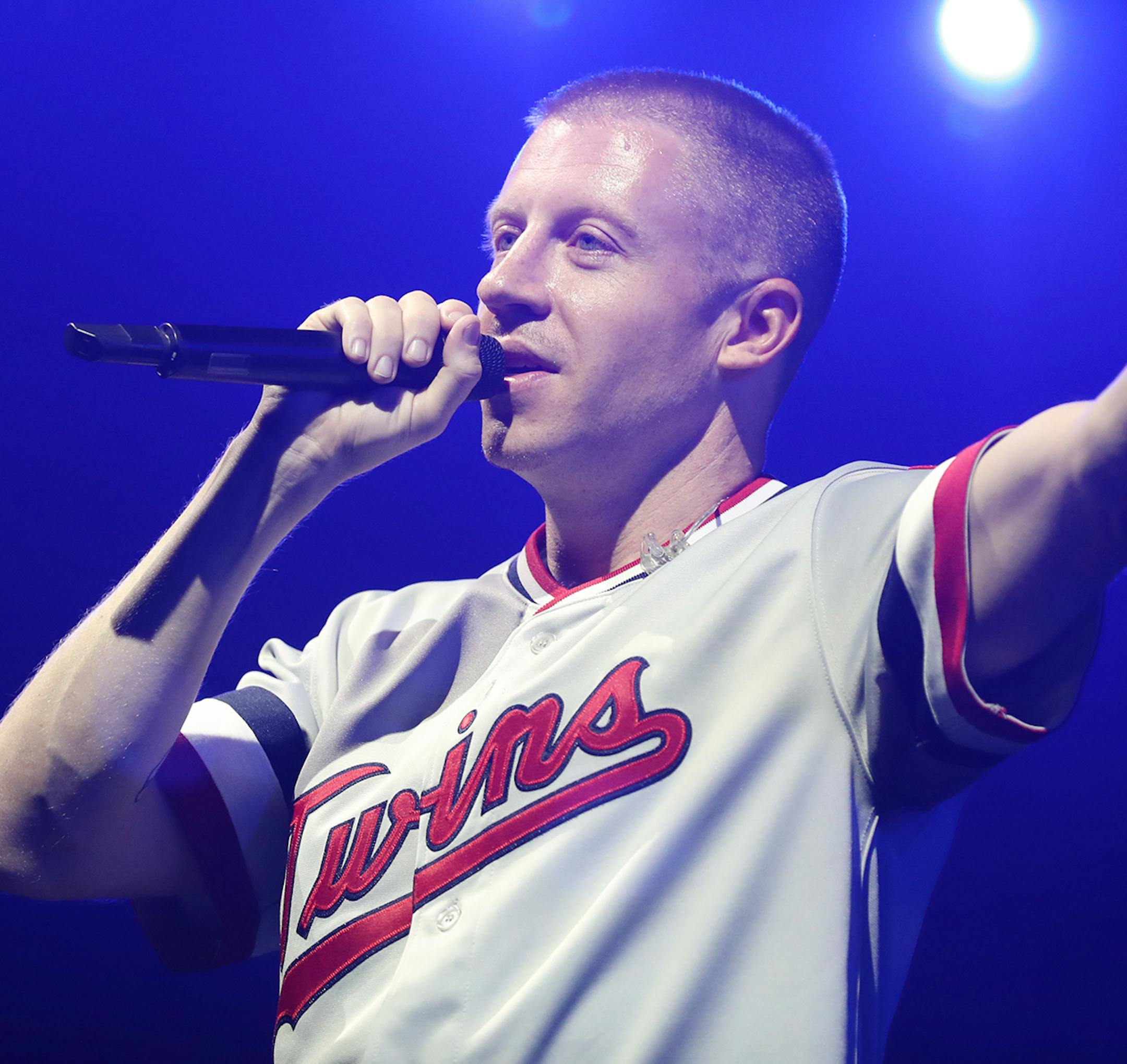 Macklemore performs at Target Center. ] (Leila Navidi/Star Tribune) leila.navidi@startribune.com BACKGROUND INFORMATION: Hip hop duo Macklemore & Ryan Lewis perform at Target Center in Minneapolis on Wednesday, June 8, 2016.