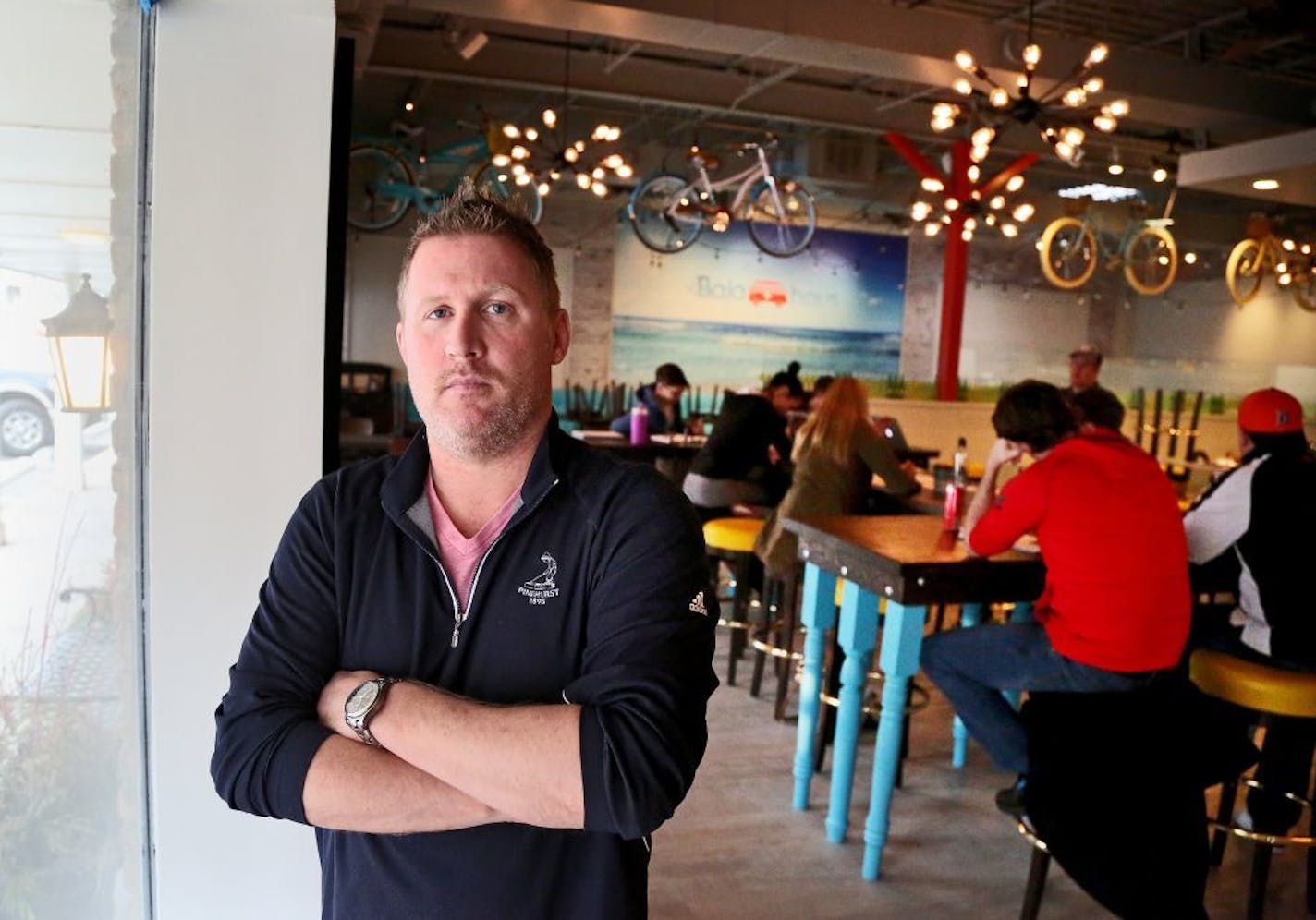 Dubbed the "Land of New Restaurants" a few years ago, Baja Haus will open next week and join the thriving eateries in Wayzata and was seen Thursday, March 23, 2017, in Wayzata, MN. Here, Baja Haus part owner Josh Friedt posed for a photo inside the Baja Haus. Friedt says "we're excited to make Wayzata a destination spot," pointing across the street from the new restaurant where a large condominium complex is being built.