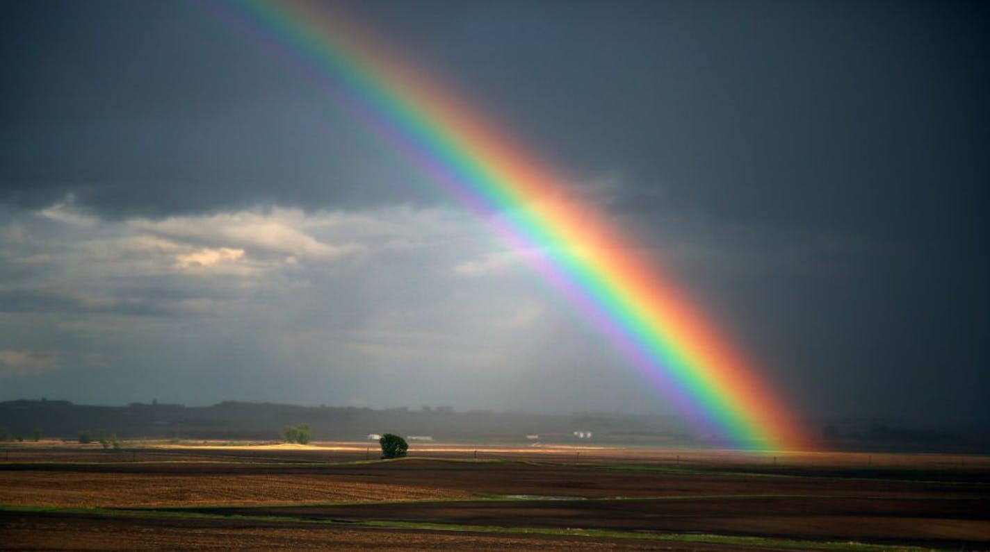 With skyrocketing farmland prices and crop insurance guarantees, farmers are looking for the gold at the end of the farming rainbow. This beauty over the Gene Stoel farm south of Lake Wilson. Stoel, looking to expand his farm, purchased an additional 160 acres last fall for $6,800 per acre. "This has been a very good age for farming." Stoel said.